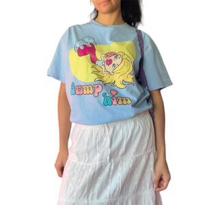 Bratz Chloe Dump Him Funny Graphic T Shirt Womens L Light Blue Aesthetic